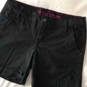 Black Cotton Shorts